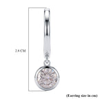 D'Joy - GRA Certified (D-VVS1) Moissanite Hoop Drop Earring with Clasp in Rhodium Overlay Sterling Silver 1.50 Ct._8613004_5