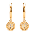 D'Joy - GRA Certified (D-VVS1) Moissanite Hoop Drop Earring with Clasp in Yellow Gold Plated Sterling Silver 1.50 Ct._8613005_4