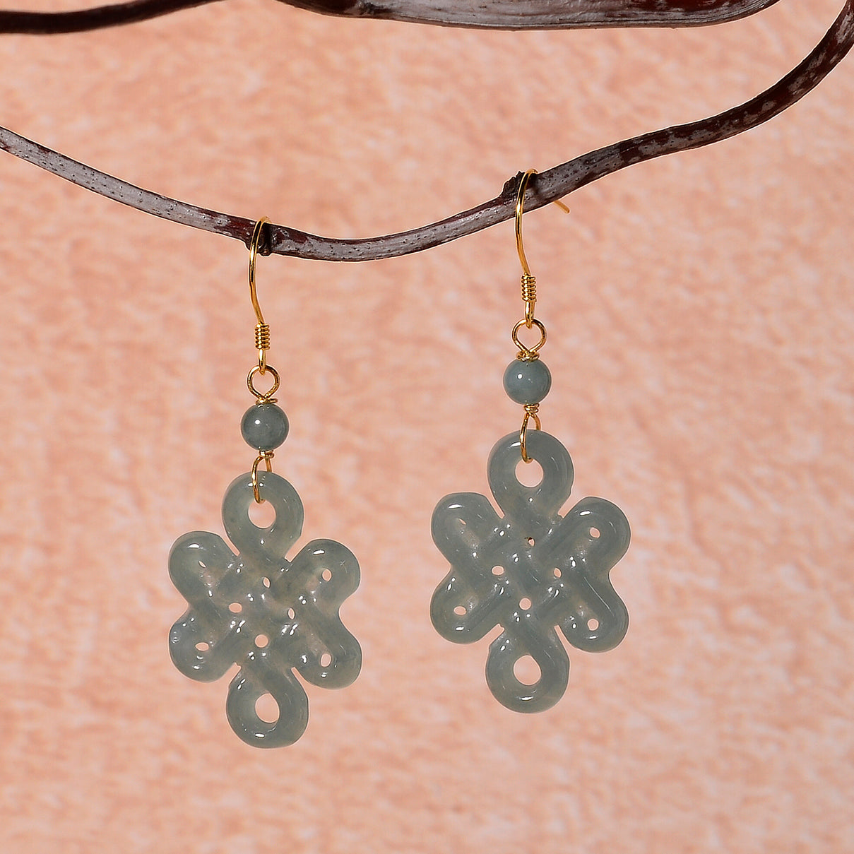 D'Joy - Natural Olmec Jade Earring with Hook in Yellow Gold Plated Sterling Silver 20.00 Ct. 8613012 3