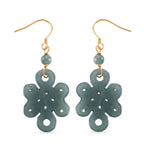 D'Joy - Natural Olmec Jade Earring with Hook in Yellow Gold Plated Sterling Silver 20.00 Ct._8613012_3