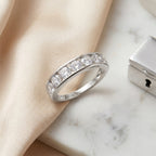 D'Joy - GRA Certified Moissanite 7 Stone Ring in Rhodium Overlay Sterling Silver 1.68 Ct._8613020_2