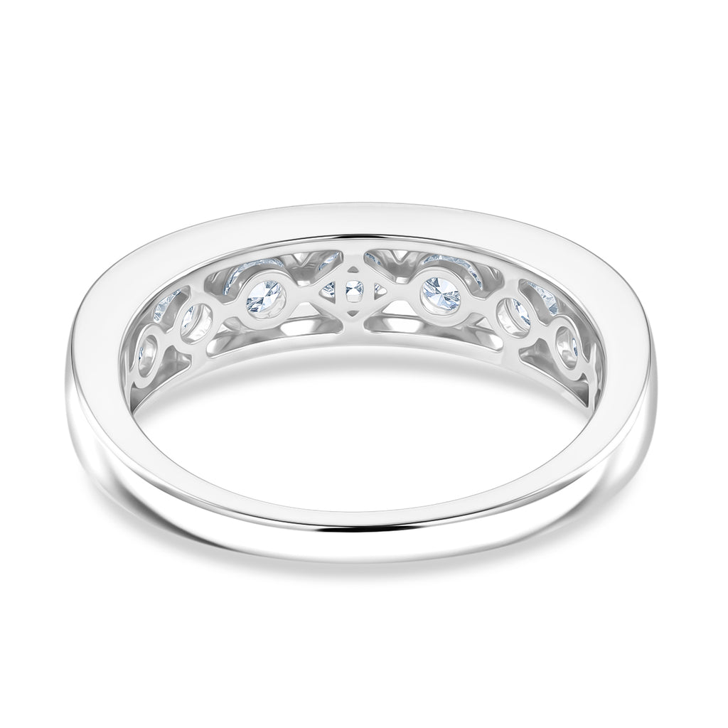 D'Joy - GRA Certified Moissanite 7 Stone Ring in Rhodium Overlay Sterling Silver 1.68 Ct._8613021_4