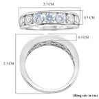 D'Joy - GRA Certified Moissanite 7 Stone Ring in Rhodium Overlay Sterling Silver 1.68 Ct._8613021_5