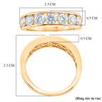 D'Joy - GRA Certified (D-VVS1) Moissanite 7 Stone Ring in Yellow Gold Plated Sterling Silver 1.68 Ct._8613025_5