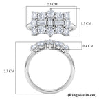 D'Joy - GRA Certified (D-VVS1) Moissanite Boat Ring in Rhodium Overlay Sterling Silver 2.00 Ct._8613042_5
