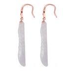 D'Joy - White Jade & Cubic Zirconia Cross Earring with Hook in Rose Gold Plated Sterling Silver 50.00 Ct._8613044_3