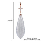 D'Joy - White Jade & Cubic Zirconia Cross Earring with Hook in Rose Gold Plated Sterling Silver 50.00 Ct._8613044_5