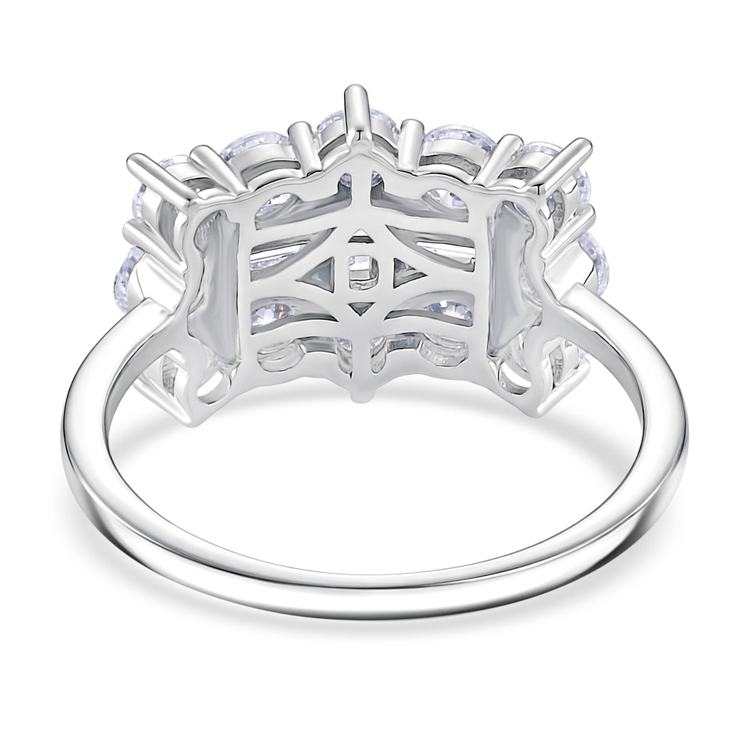 D'Joy - GRA Certified (D-VVS1) Moissanite Boat Ring in Rhodium Overlay Sterling Silver 2.00 Ct._8613059_4