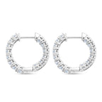 D'Joy - GRA Certified (D-VVS1) Moissanite Full Hoop Earring with Clasp in Rhodium Overlay Sterling Silver 2.80 Ct._8613065_3