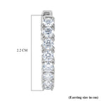D'Joy - GRA Certified (D-VVS1) Moissanite Full Hoop Earring with Clasp in Rhodium Overlay Sterling Silver 2.80 Ct._8613065_5