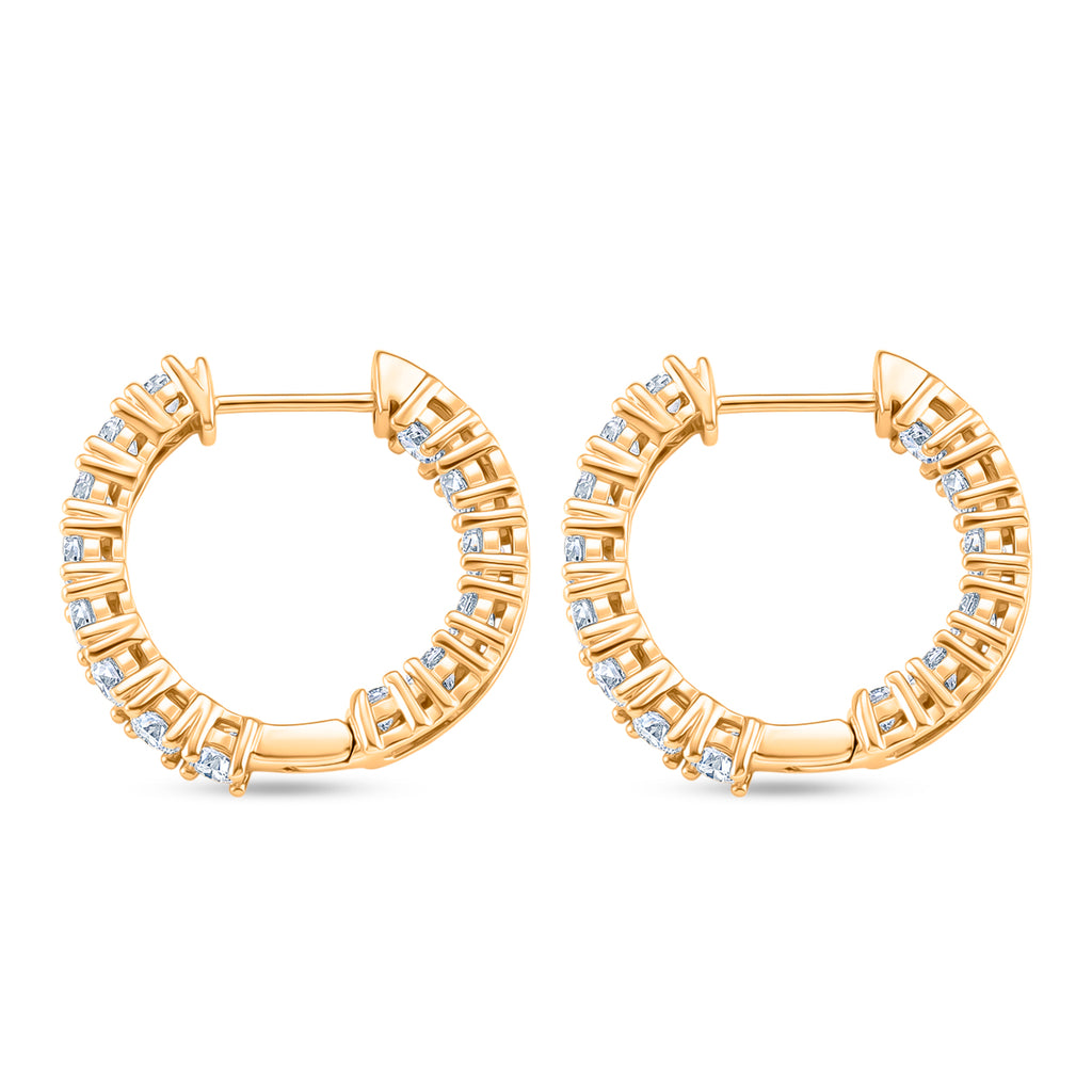 D'Joy - GRA Certified Moissanite Full Hoop Earring with Clasp in Yellow Gold Plated Sterling Silver 2.80 Ct._8613066_3