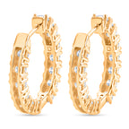 D'Joy - GRA Certified Moissanite Full Hoop Earring with Clasp in Yellow Gold Plated Sterling Silver 2.80 Ct._8613066_4