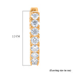 D'Joy - GRA Certified Moissanite Full Hoop Earring with Clasp in Yellow Gold Plated Sterling Silver 2.80 Ct._8613066_5