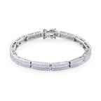 D'Joy - GRA Certified Moissanite Tennis Bracelet (Size - 8) in Rhodium Overlay Sterling Silver 6.53 Ct, Silver Wt.12.50 Gms_8613107