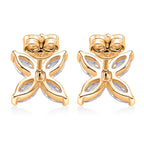 D'Joy - GRA Certified Moissanite Floral Earring with Push Back in Yellow Gold Plated Sterling Silver 2.00 Ct._8613170_3