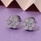 D'Joy - GRA Certified Moissanite Cluster Earring with Push Back in Rhodium Overlay Sterling Silver 2.50 Ct._8613172_2