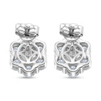 D'Joy - GRA Certified Moissanite Cluster Earring with Push Back in Rhodium Overlay Sterling Silver 2.50 Ct._8613172_4
