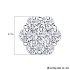 D'Joy - GRA Certified Moissanite Cluster Earring with Push Back in Rhodium Overlay Sterling Silver 2.50 Ct._8613172_5