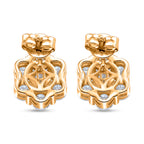 D'Joy - GRA Certified (D-VVS1) Moissanite Cluster Stud Earring with Push Back in Yellow Gold Plated Sterling Silver 2.50 Ct._8613173_4