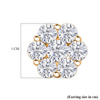D'Joy - GRA Certified (D-VVS1) Moissanite Cluster Stud Earring with Push Back in Yellow Gold Plated Sterling Silver 2.50 Ct._8613173_5