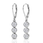 D'Joy - GRA Certified Moissanite Drop Earring with Lever Back in Rhodium Overlay Sterling Silver 1.50 Ct._8613184