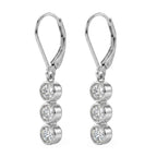 D'Joy - GRA Certified Moissanite Drop Earring with Lever Back in Rhodium Overlay Sterling Silver 1.50 Ct._8613184_3