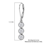 D'Joy - GRA Certified Moissanite Drop Earring with Lever Back in Rhodium Overlay Sterling Silver 1.50 Ct._8613184_5