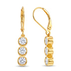 D'Joy - GRA Certified Moissanite Drop Earring with Lever Back in Yellow Gold Plated Sterling Silver 1.50 Ct._8613185