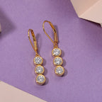 D'Joy - GRA Certified Moissanite Drop Earring with Lever Back in Yellow Gold Plated Sterling Silver 1.50 Ct._8613185_2