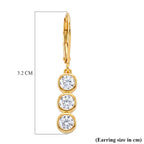 D'Joy - GRA Certified Moissanite Drop Earring with Lever Back in Yellow Gold Plated Sterling Silver 1.50 Ct._8613185_4