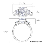 D'Joy - GRA Certified (D-VVS1) Moissanite Trilogy Ring in Rhodium Overlay Sterling Silver 3.90 Ct._8613202_5