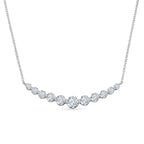 D'Joy - GRA Certified (D-VVS1) Moissanite Graduated Necklace (Size - 18) in Rhodium Overlay Sterling Silver 3.33 Ct._8613233
