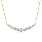 D'Joy - GRA Certified Moissanite Graduated Necklace (Size - 18) in Yellow Gold Plated Sterling Silver 3.33 Ct._8613250