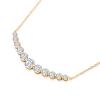 D'Joy - GRA Certified Moissanite Graduated Necklace (Size - 18) in Yellow Gold Plated Sterling Silver 3.33 Ct._8613250_3