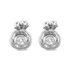 D'Joy - GRA Certified (D-VVS1) Moissanite Stud Earring with Push Back in Rhodium Overlay Sterling Silver_8613251_4