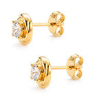 D'Joy - GRA Certified( D-VVS1) Moissanite Stud Earring with Push Back in Yellow Gold Plated Sterling Silver_8613252_3
