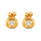 D'Joy - GRA Certified( D-VVS1) Moissanite Stud Earring with Push Back in Yellow Gold Plated Sterling Silver_8613252_4