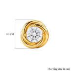 D'Joy - GRA Certified( D-VVS1) Moissanite Stud Earring with Push Back in Yellow Gold Plated Sterling Silver