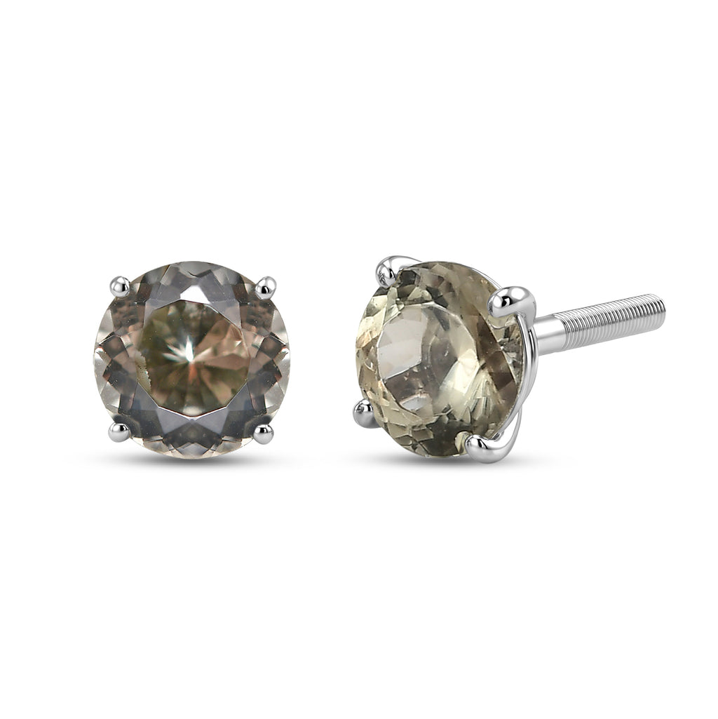 Rhapsody - 950 Platinum AAAA Turkizite Solitaire Stud Earring with Screw Back 4.75 Ct_8613276