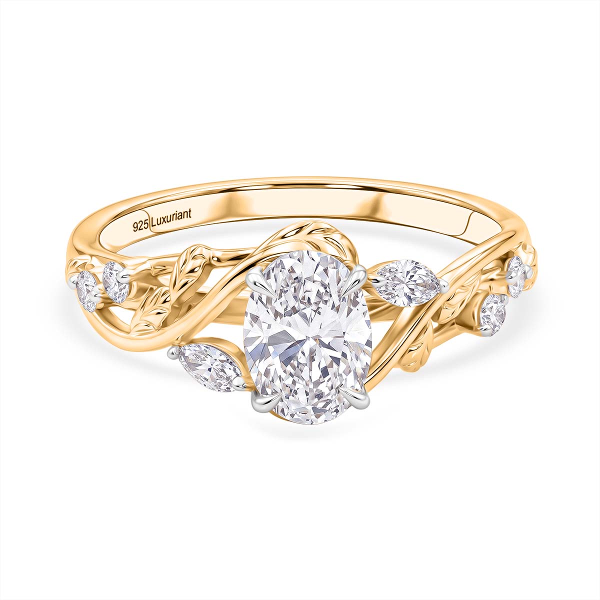 Luxuriant - SGL Certified Lab Grown Diamond (SI/G-H) Ring in 18K Vermeil Yellow Gold Plated Sterling Silver 1.30 Ct. 8613531 0