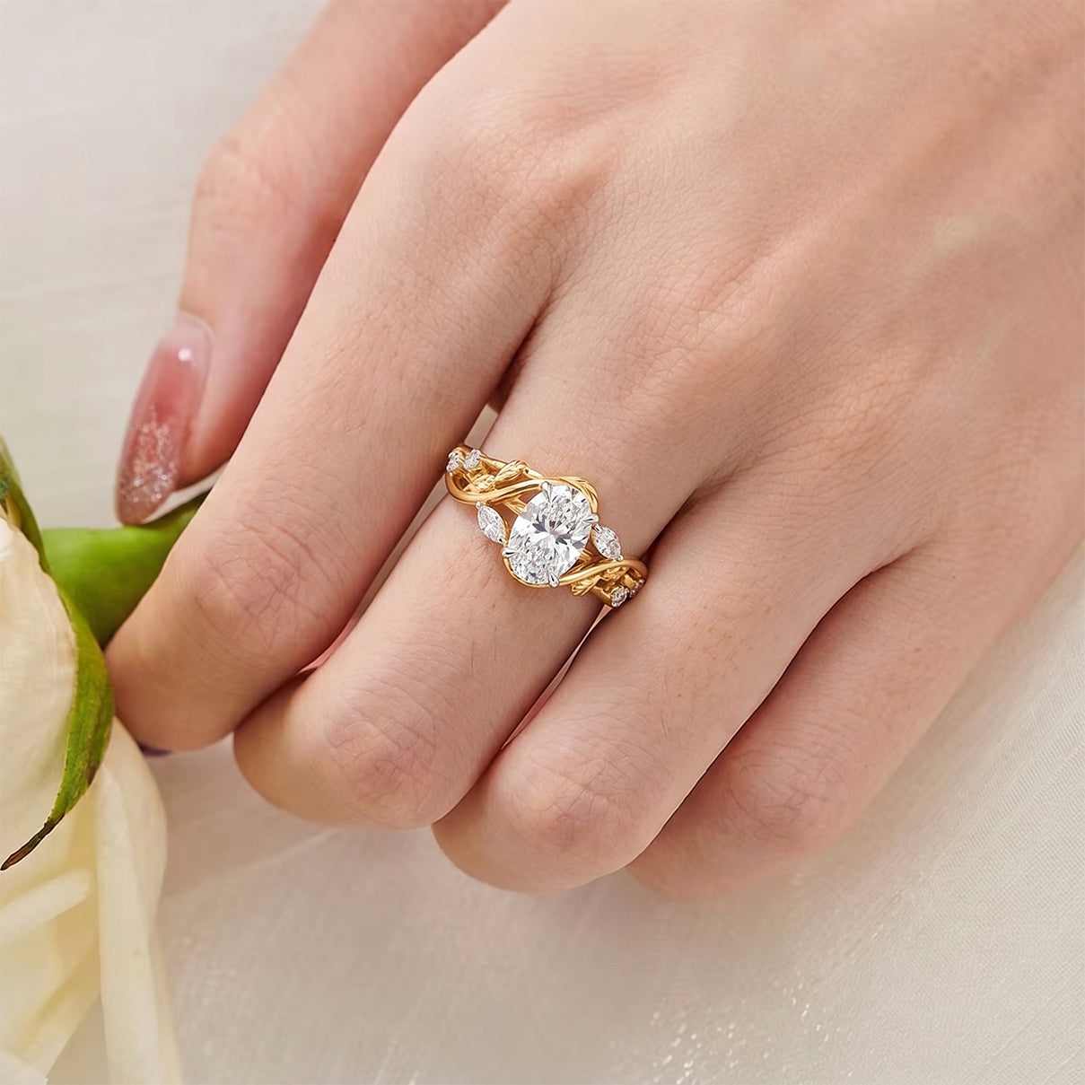 Luxuriant - SGL Certified Lab Grown Diamond (SI/G-H) Ring in 18K Vermeil Yellow Gold Plated Sterling Silver 1.30 Ct. 8613531 3