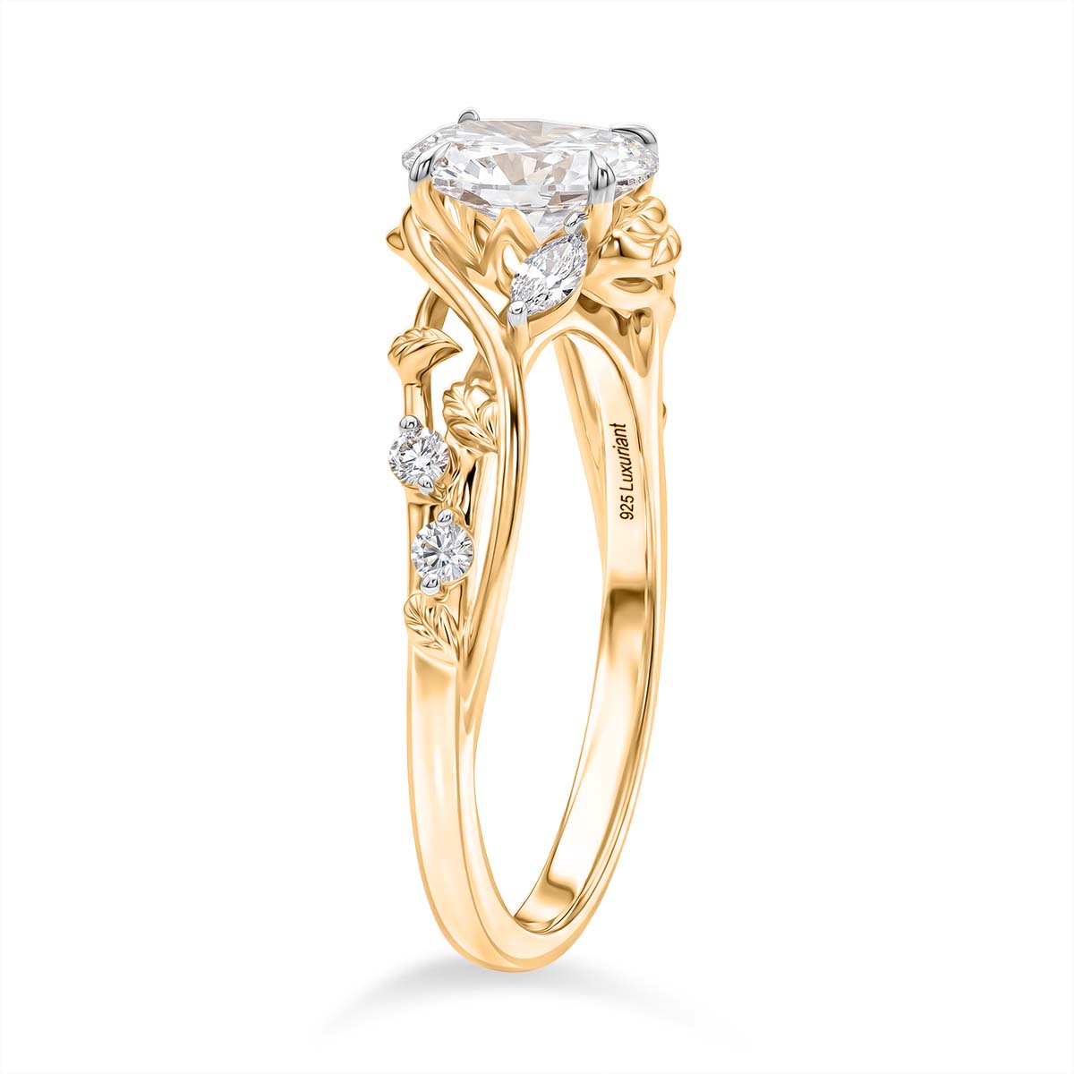 Luxuriant - SGL Certified Lab Grown Diamond (SI/G-H) Ring in 18K Vermeil Yellow Gold Plated Sterling Silver 1.30 Ct. 8613531 5