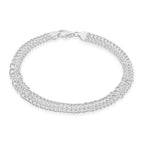 Sterling Silver Double-Curb Bracelet (Size - 7.5) with Lobster Clasp 8.65 Grams_8613563