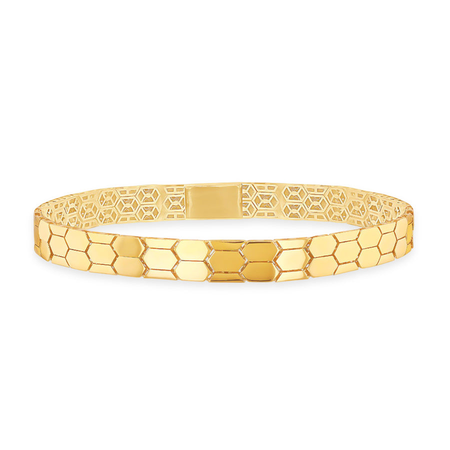 ONE TIME DEAL - 9K Yellow Gold Honeycomb Bracelet (Size - 7.5), Gold Wt. 7.70 Gms V32525645 0