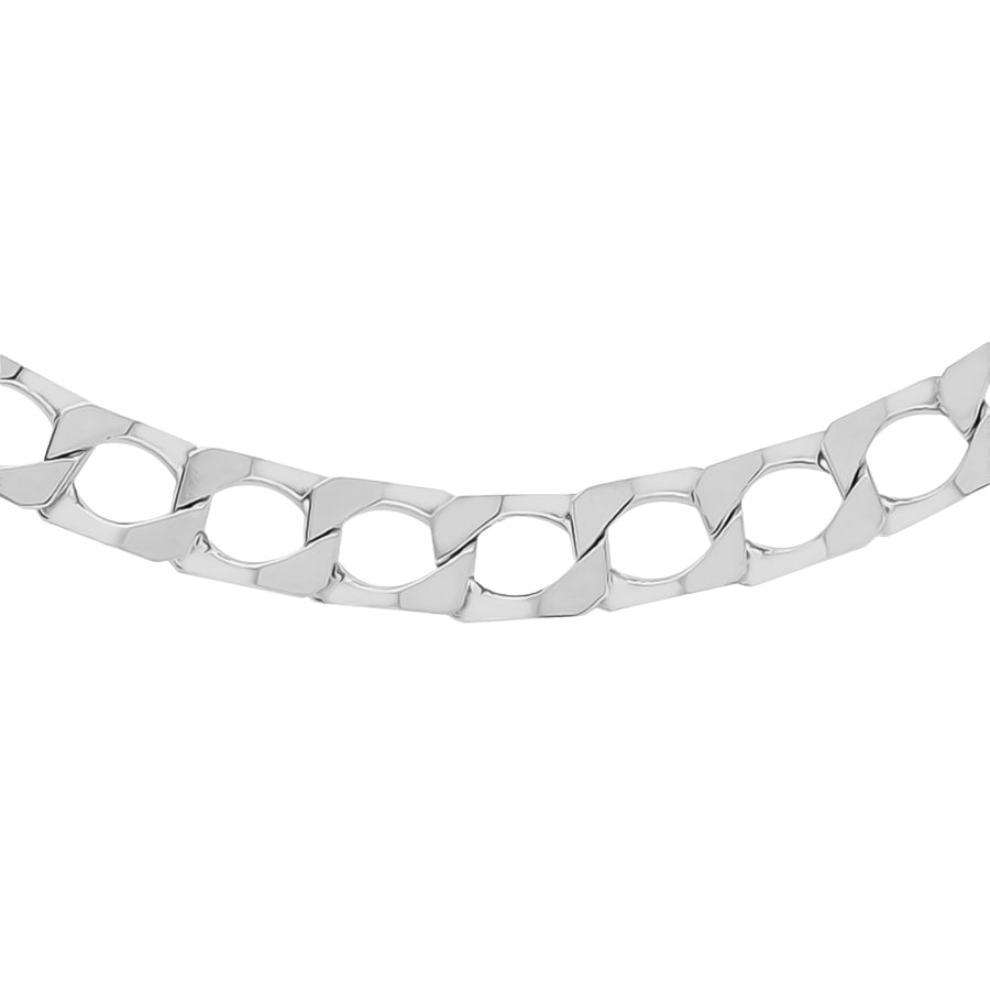 Italian Made Sterling Silver Flat Square Curb Chain (Size - 18) with Lobster Clasp, Silver Wt. 25.00 Gms 8613689 0