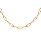 Italian Made- Paper Clip Necklace (Size - 18) with Lobster Clasp in Yellow Gold Sterling Silver, Silver Wt. 13.85 Gms_8613692