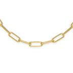 Italian Made- Paper Clip Necklace (Size - 18) with Lobster Clasp in Yellow Gold Sterling Silver, Silver Wt. 13.85 Gms_8613692_1