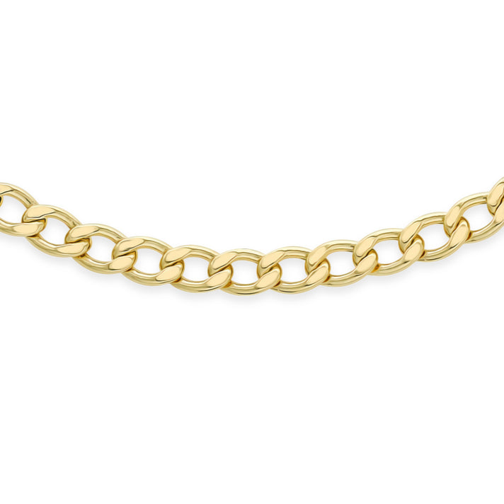 Italian Made - 9K Yellow Gold Curb Necklace (Size - 18) 8613729 2