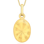 9K Yellow Gold Engraved Stripe Oval Locket Pendant_8613744
