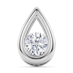 D'Joy - GRA Certified Moissanite Solitaire Pendant in Rhodium Overlay Sterling Silver